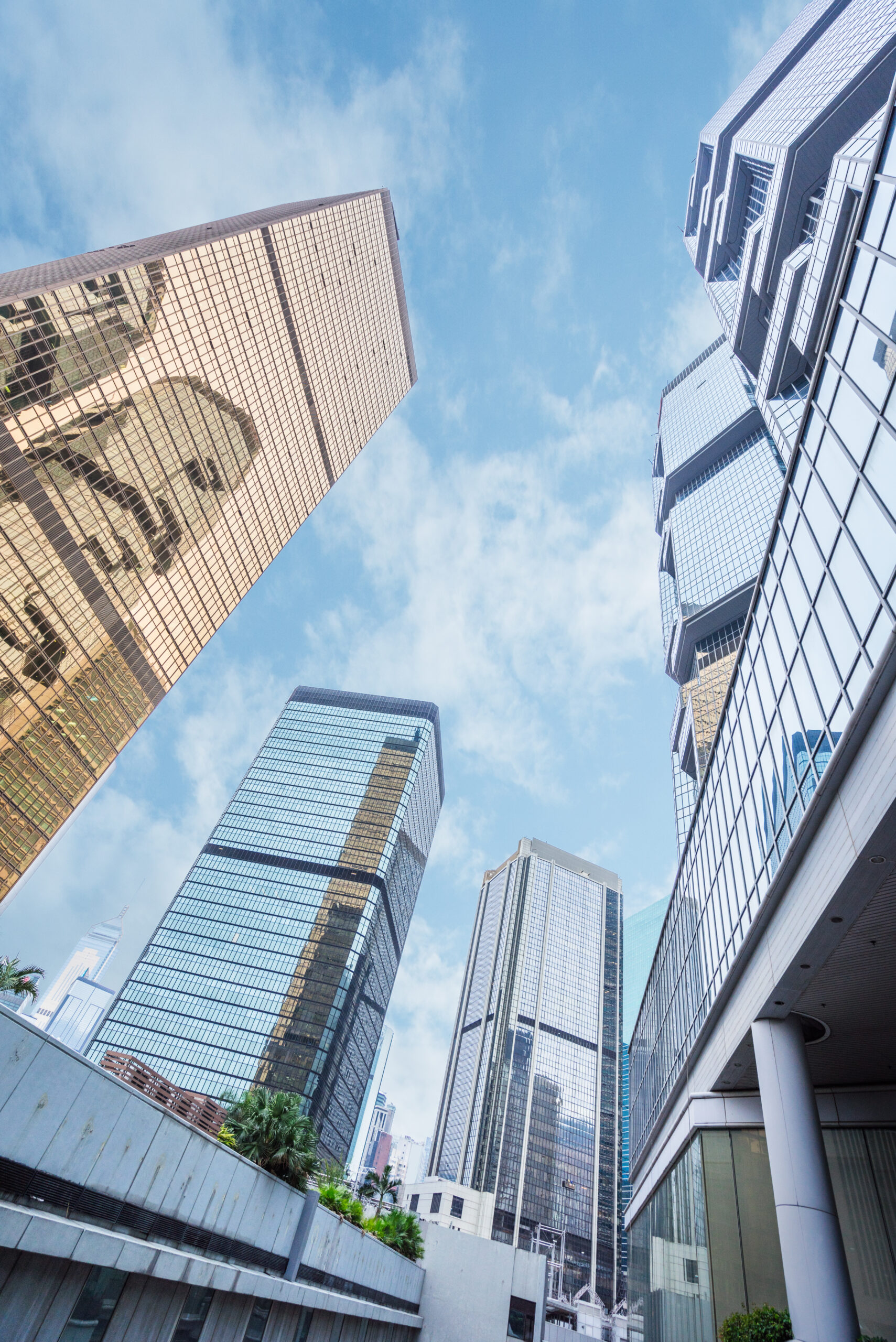 low angle view of skyscrapers in Shenzhen,China.